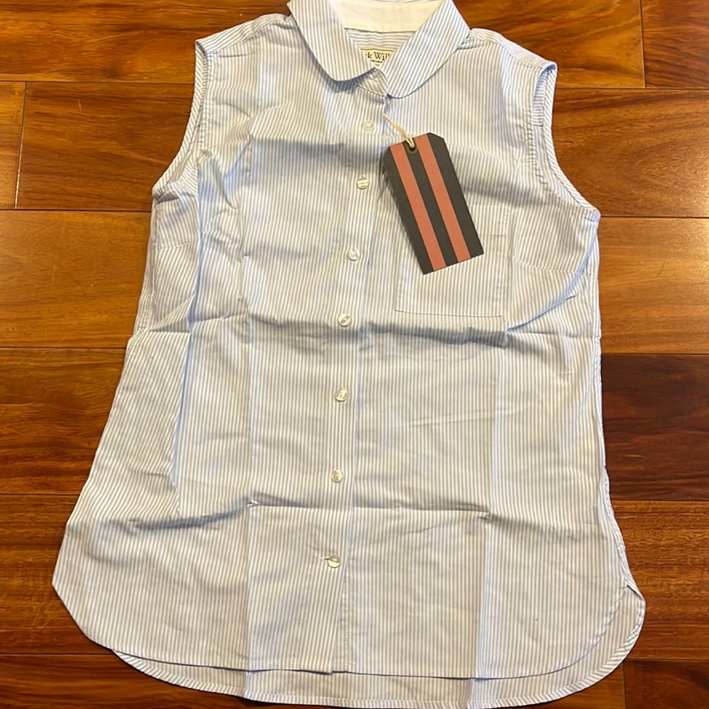Jack wills striped oxford sleeveless shirt size 4 NWT